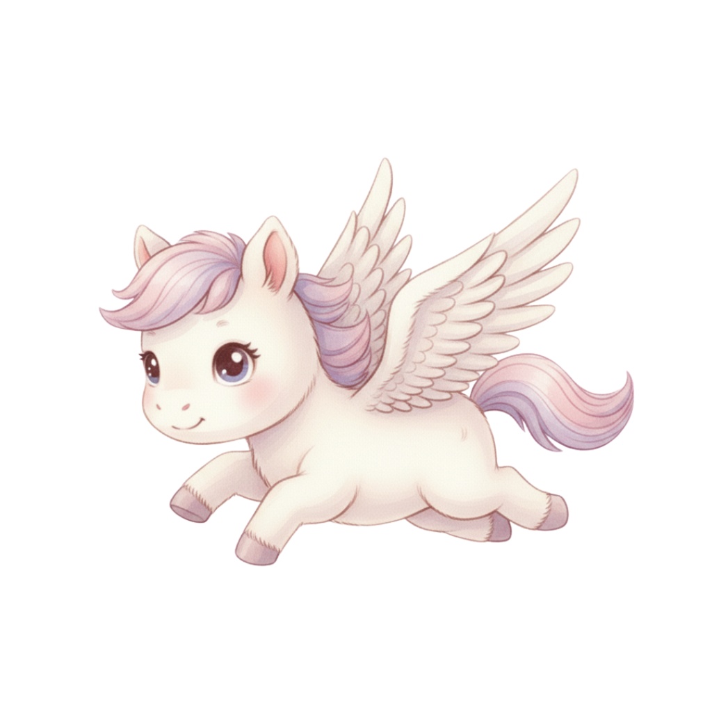 【PNG素材】大人可愛いベビープリンセス✖︎ベビーペガサスクリップアートセット(全15種/水彩スタイル/背景透過)