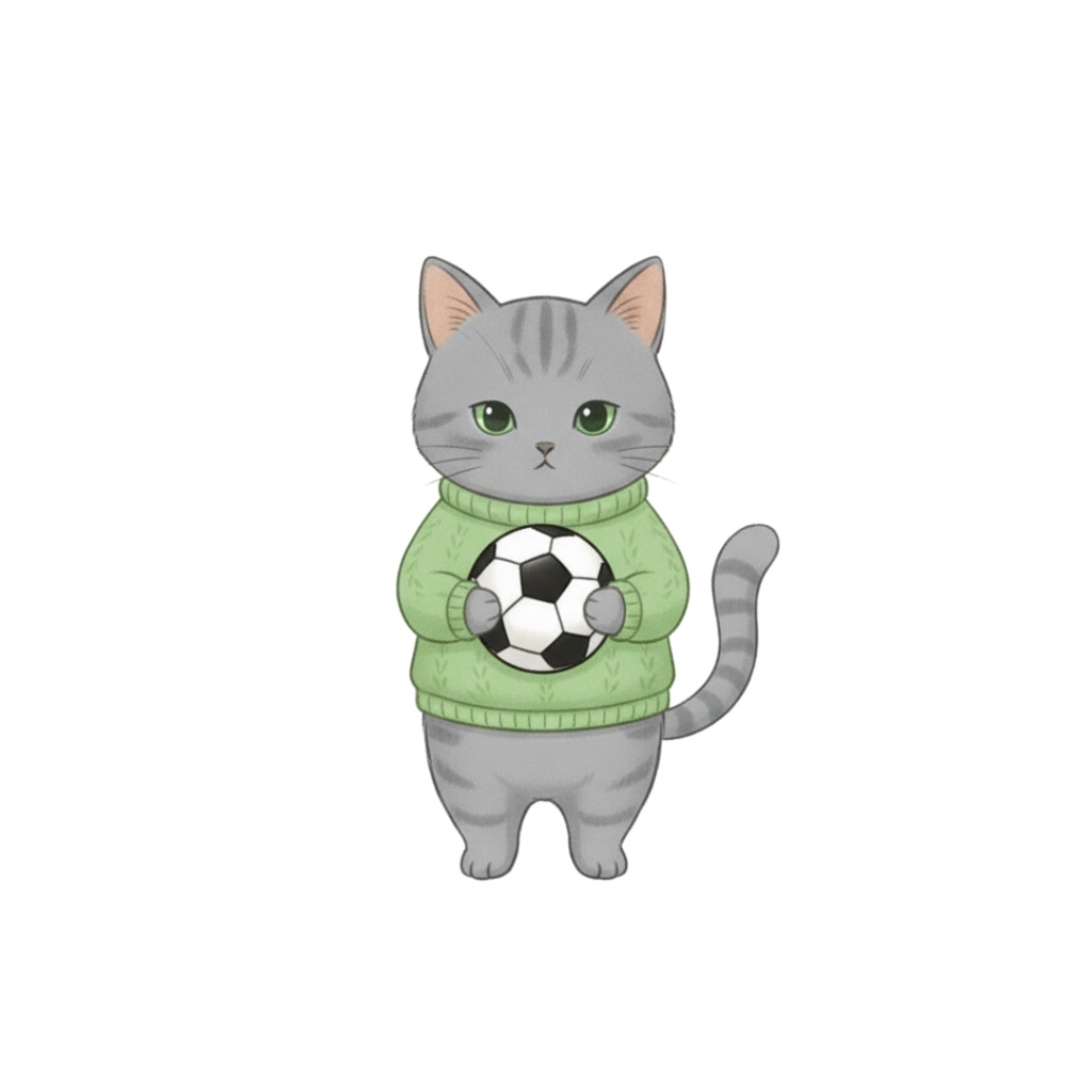 【PNG素材】大人可愛いセーターを着た猫クリップアートセット(全12種/水彩スタイル/背景透過)