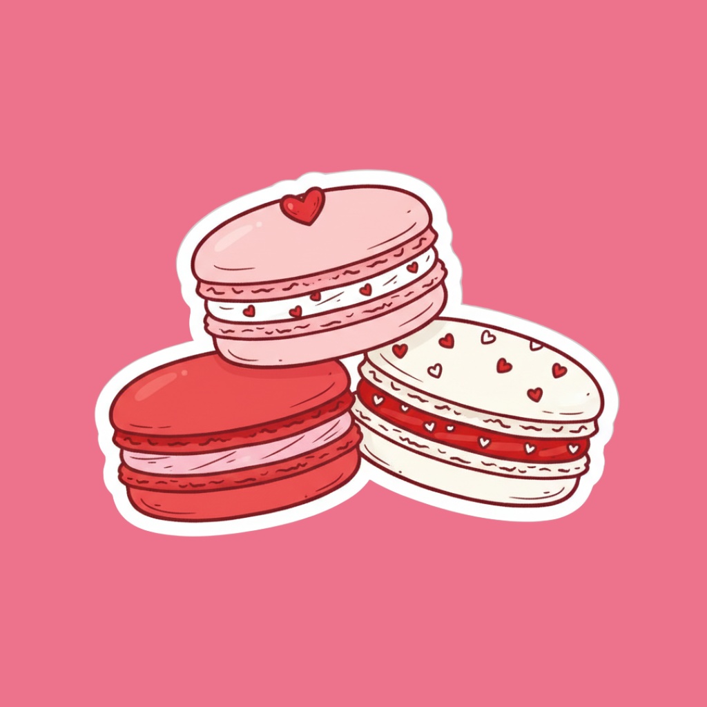 【PNG素材】大人可愛いSweetsコレクション クリップアートセット(全30種/ステッカースタイル/背景透過)