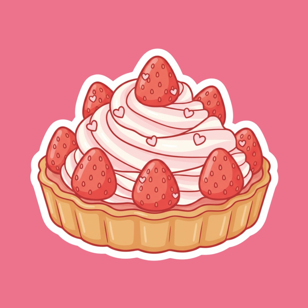 【PNG素材】大人可愛いSweetsコレクション クリップアートセット(全30種/ステッカースタイル/背景透過)