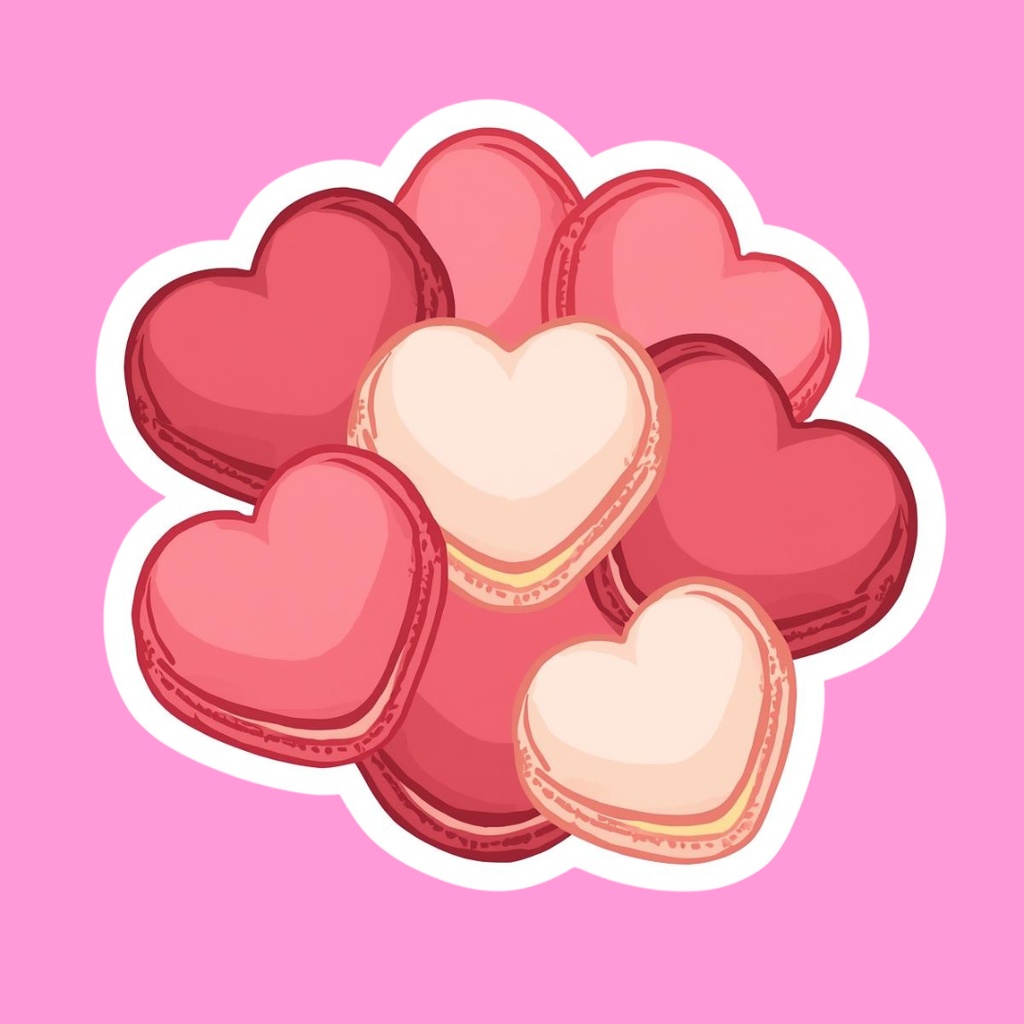 【PNG素材】大人可愛いSweetsコレクションvol2 クリップアートセット(全30種/ステッカースタイル/背景透過)