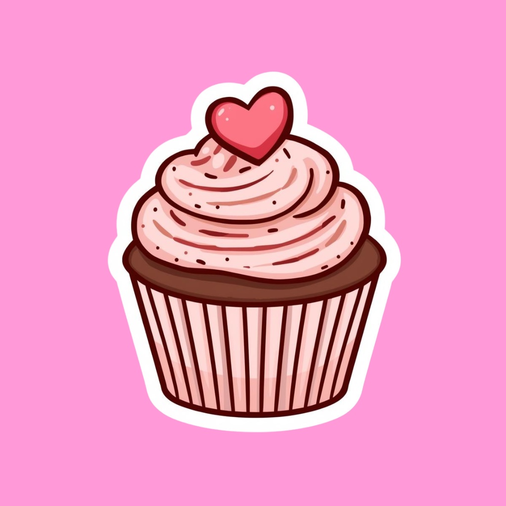 【PNG素材】大人可愛いSweetsコレクションvol2 クリップアートセット(全30種/ステッカースタイル/背景透過)