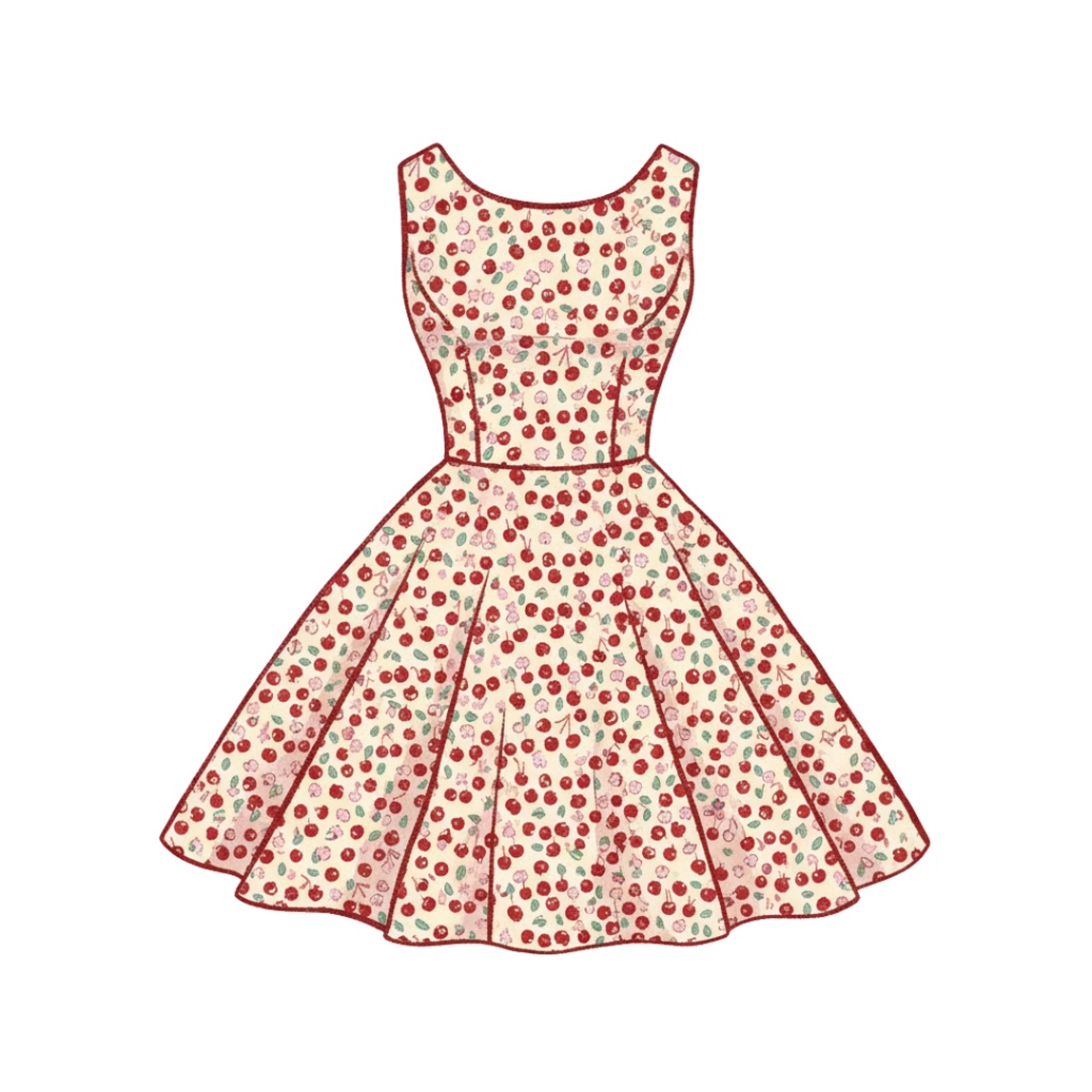 【PNG素材】大人可愛いSweet Cherry コレクションク vol2 リップアートセット(全15種/ヴィンテージスタイル/背景透過)