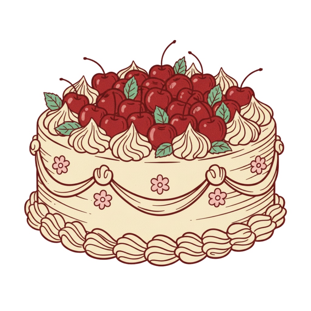 【PNG素材】大人可愛いSweet Cherry コレクションク vol2 リップアートセット(全15種/ヴィンテージスタイル/背景透過)