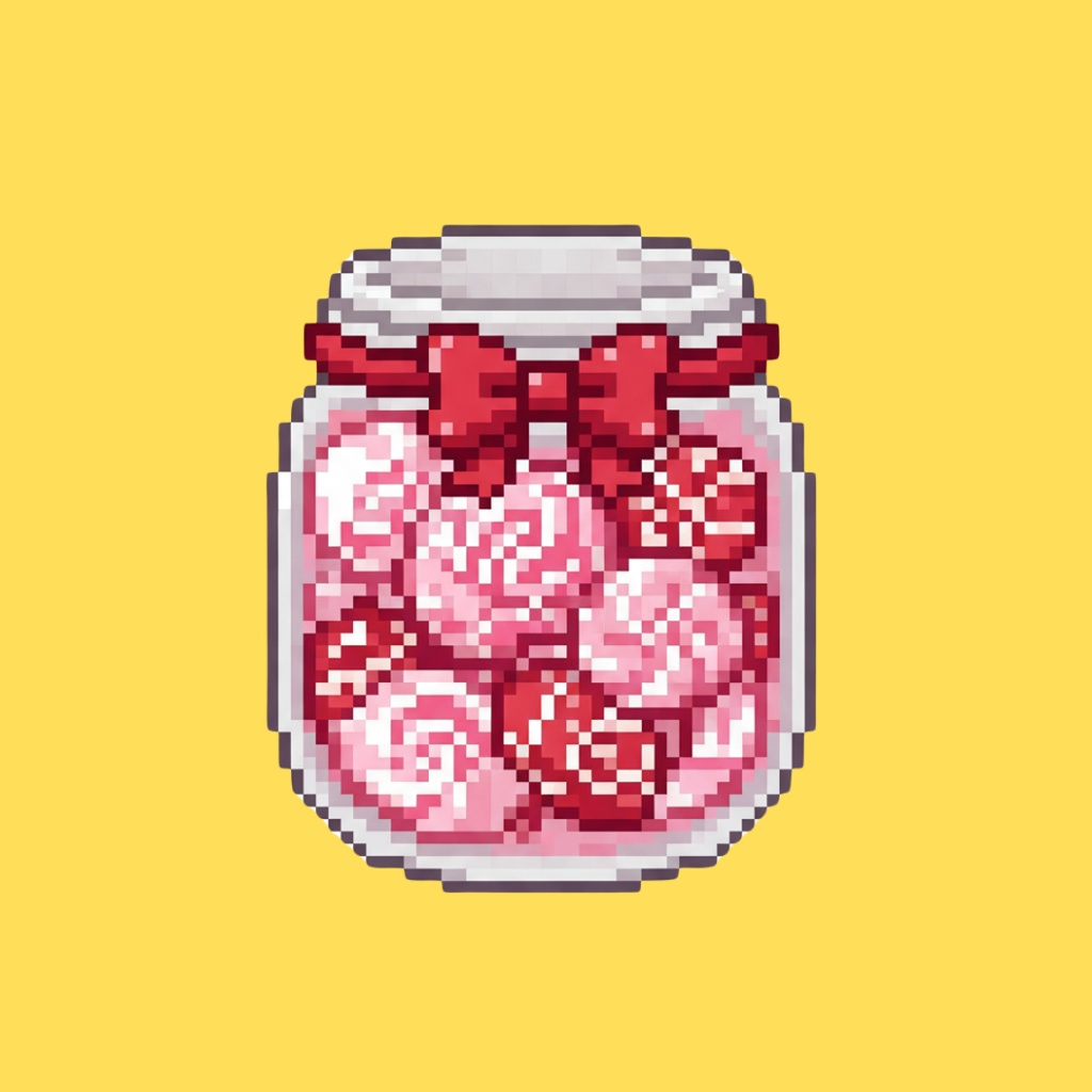 【PNG素材】大人可愛いLovely Pixelコレクション クリップアートセット(全15種/ピクセルスタイル/背景透過)