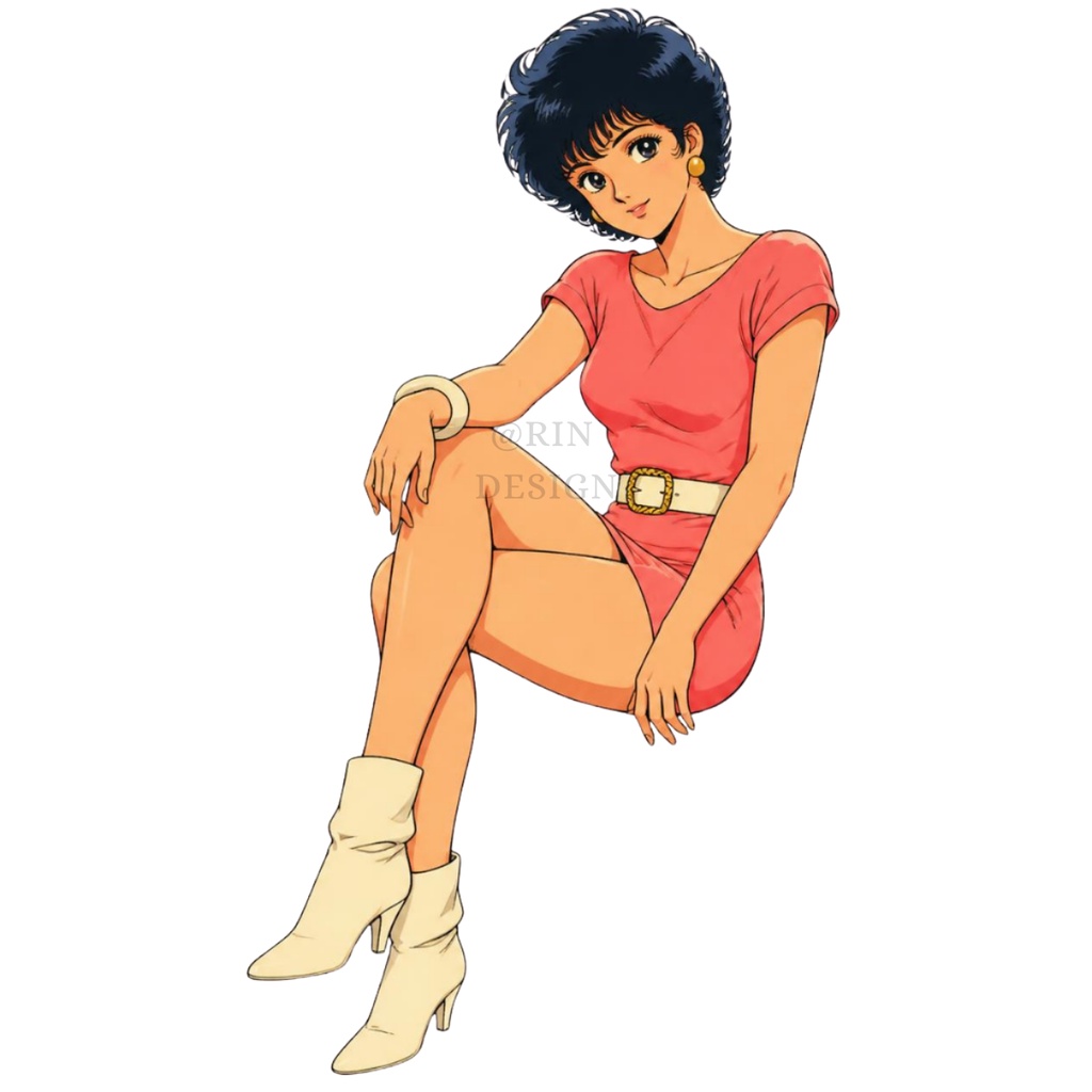 【PNG素材】citypop80's vol.1コレクション クリップアートセット(全50種/背景透過)