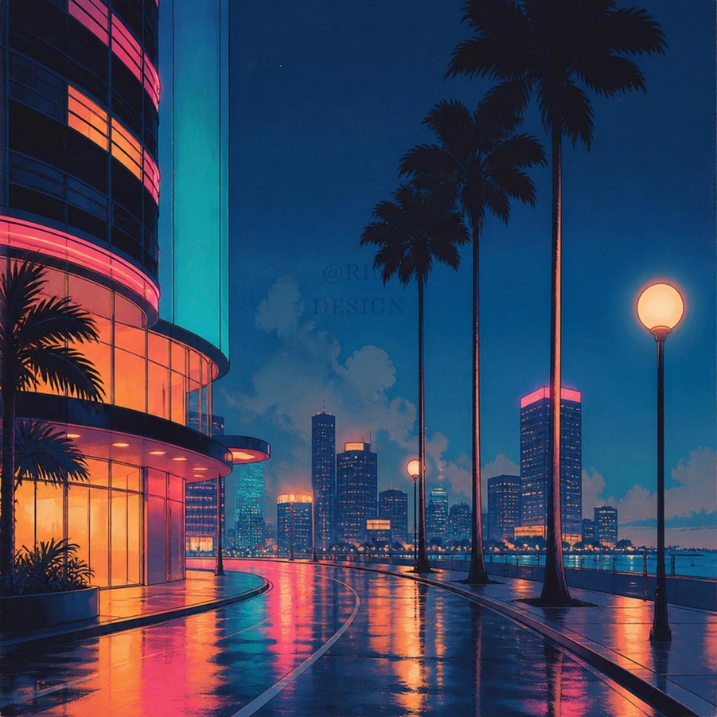 【PNG素材】citypop80's vol.1コレクション クリップアートセット(全50種/背景透過)