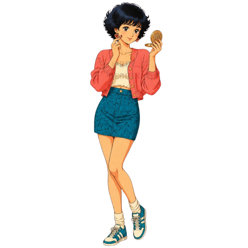 【PNG素材】citypop80's vol.1コレクション クリップアートセット(全50種/背景透過)