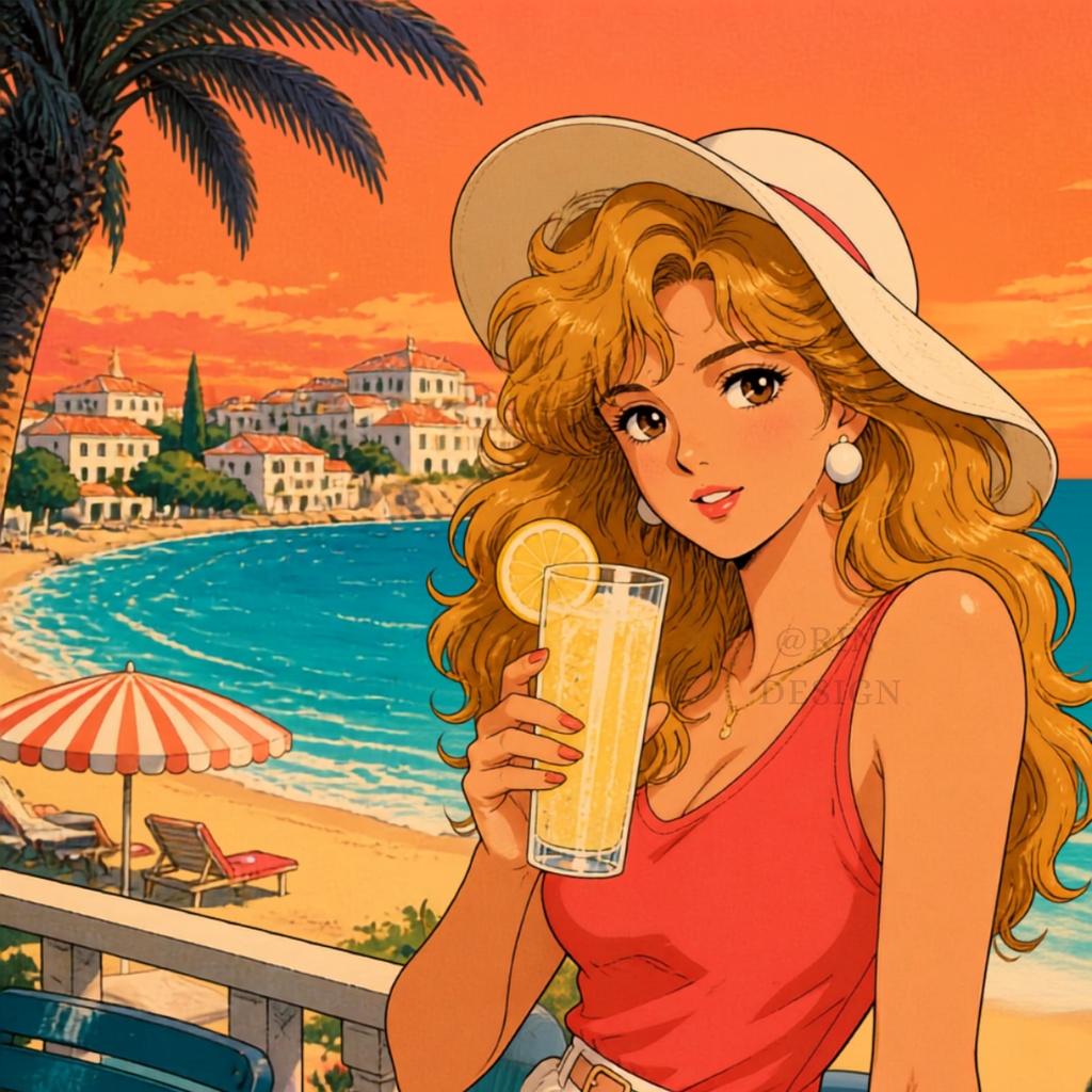 【PNG素材】citypop80's vol.1コレクション クリップアートセット(全50種/背景透過)