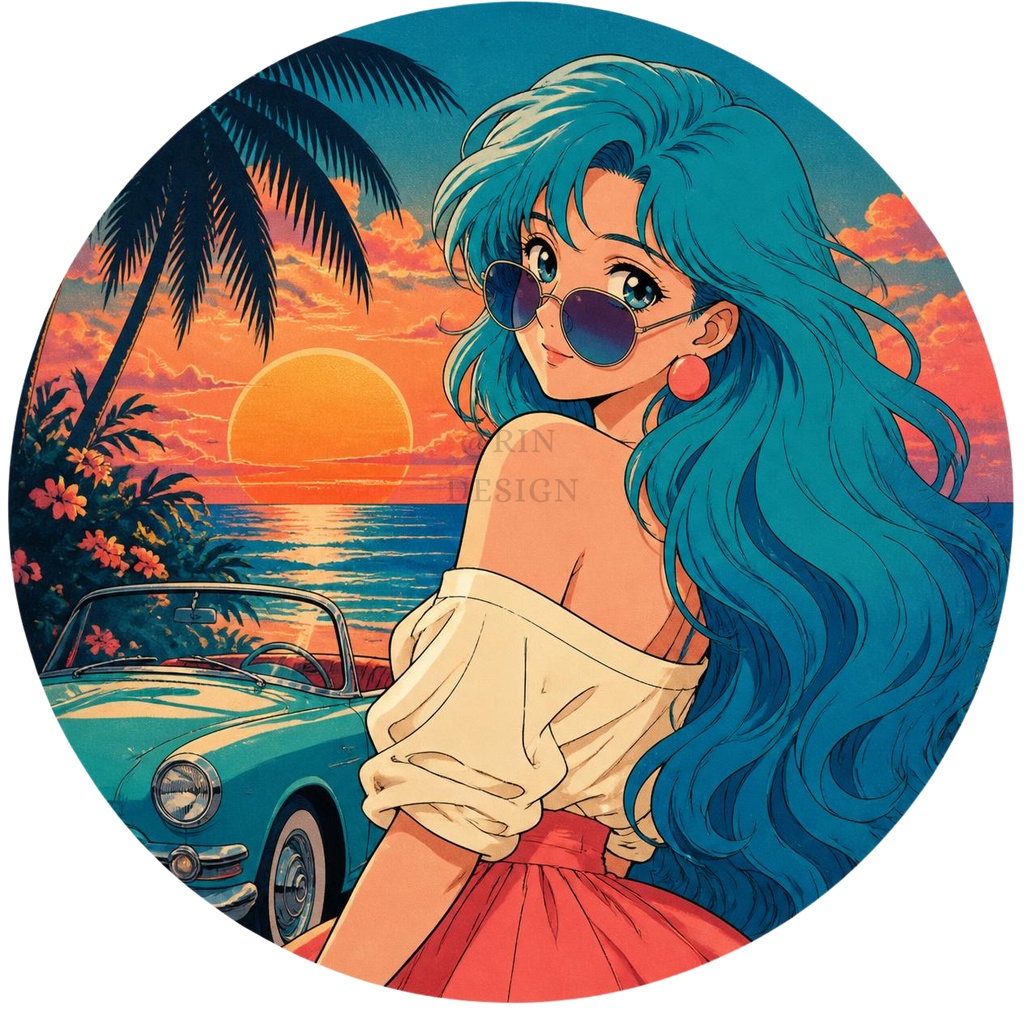 【PNG素材】citypop80's vol.1コレクション クリップアートセット(全50種/背景透過)