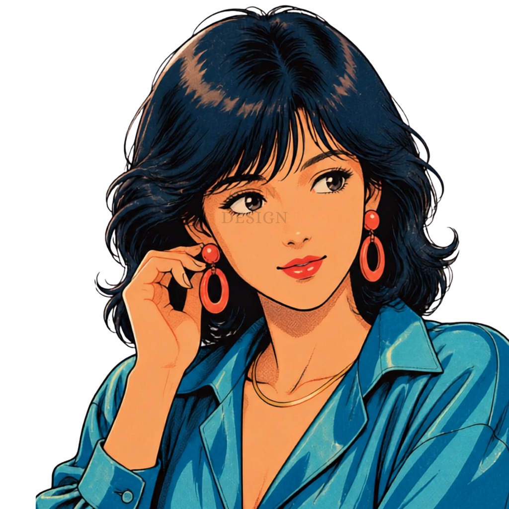 【PNG素材】citypop80's vol.1コレクション クリップアートセット(全50種/背景透過)