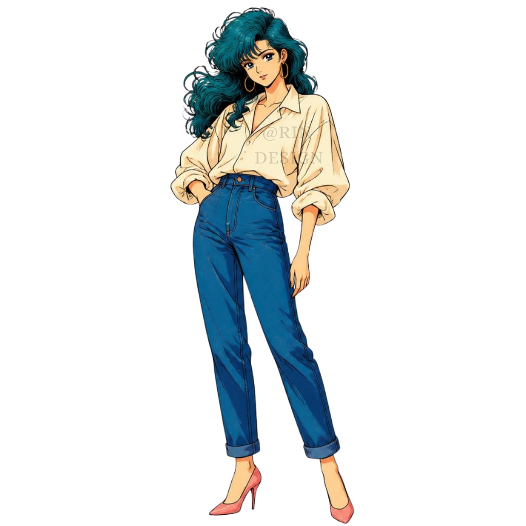 【PNG素材】citypop80's vol.1コレクション クリップアートセット(全50種/背景透過)