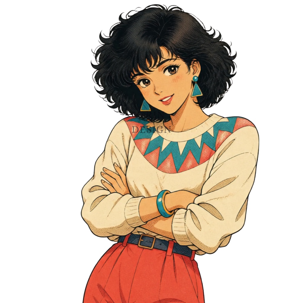 【PNG素材】citypop80's vol.1コレクション クリップアートセット(全50種/背景透過)