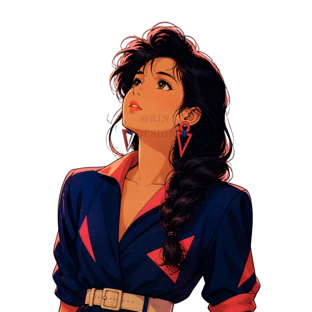 【PNG素材】citypop80's vol.1コレクション クリップアートセット(全50種/背景透過)