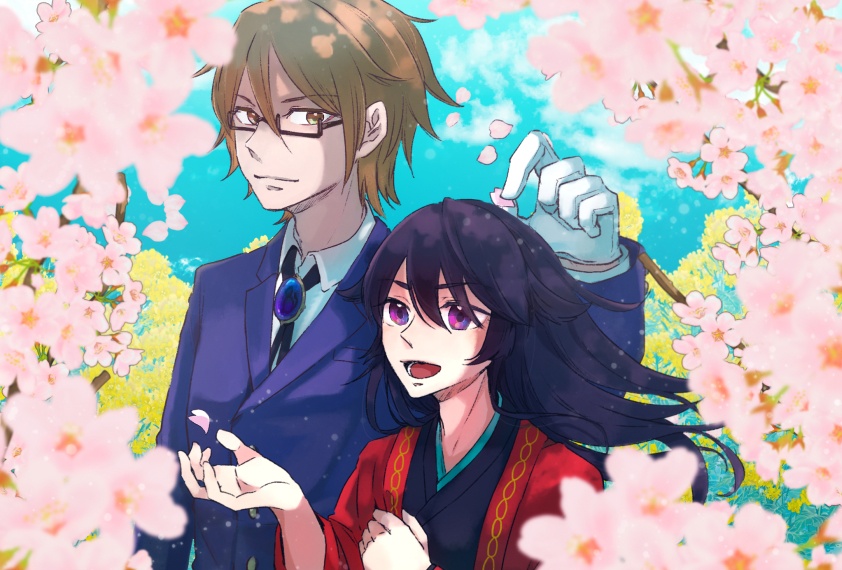 一次創作ポストカード（「菜の花が咲く前に」コンビ）