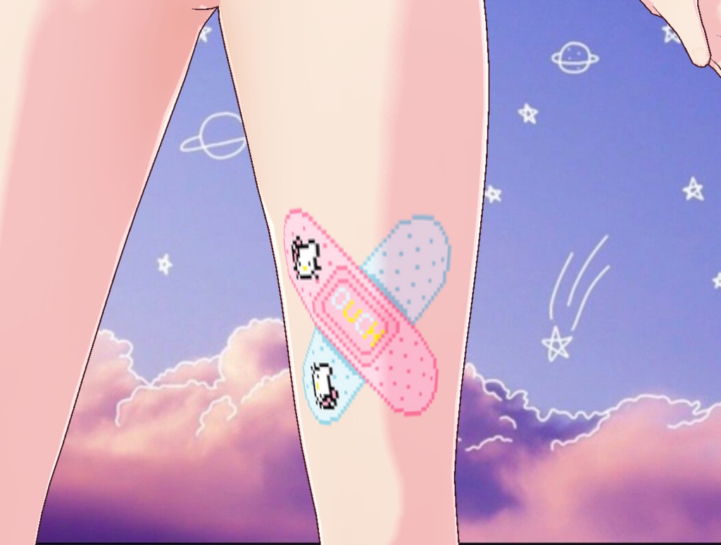 Hey Kitten Leg Bandaids | VROID Studio