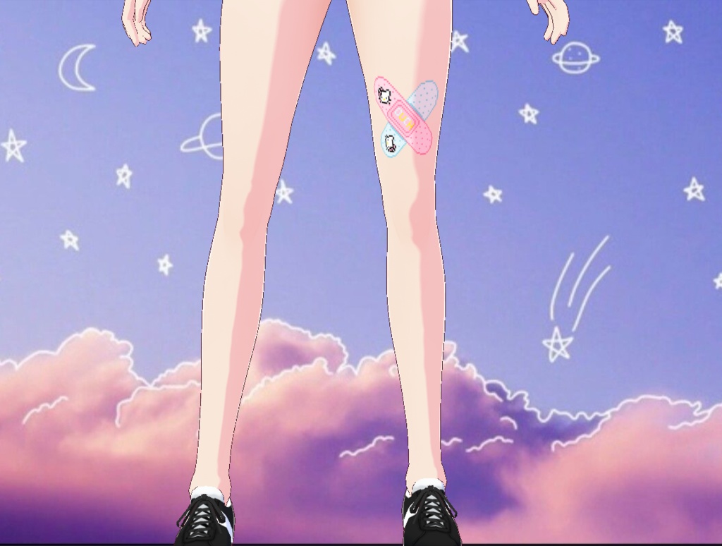 Hey Kitten Leg Bandaids | VROID Studio
