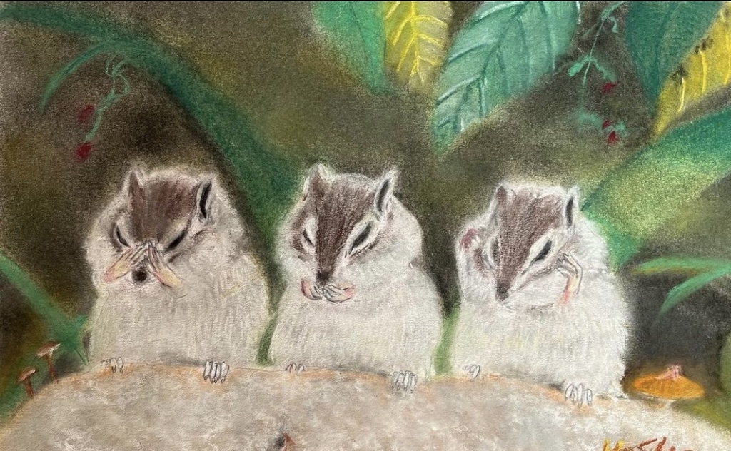 森の動物たち/りすTシャツ