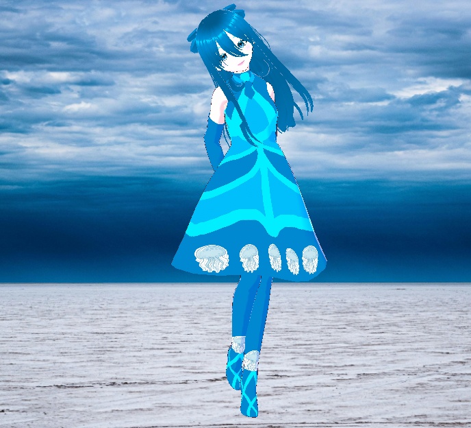 "River" - Jellyfish & Ocean Themed Avatar Outfit / Model VRM