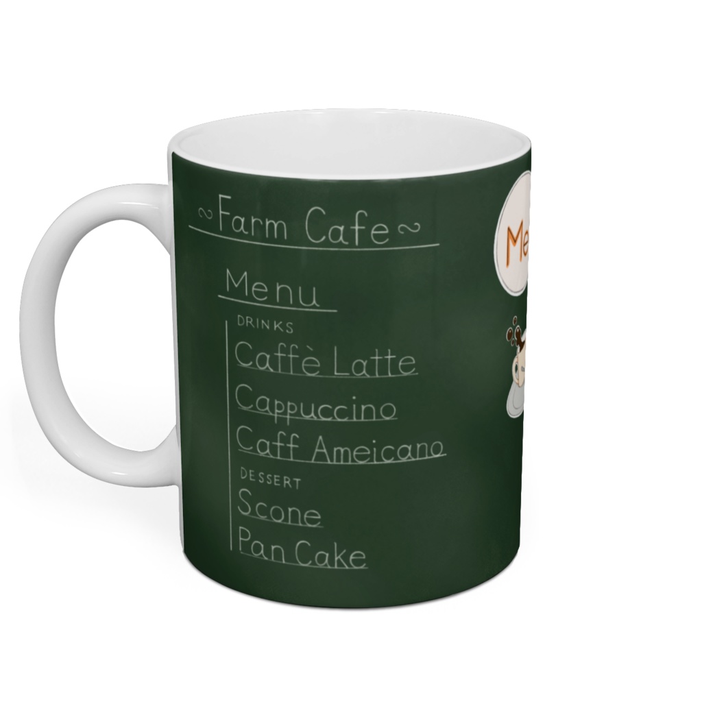 ウェイター羊マグカップ(黒板背景)