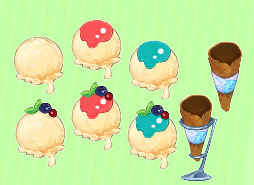 〈フリー素材〉バニラアイスのイラスト〈Vtuber向け素材〉