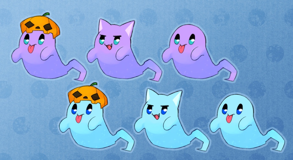 〈フリー素材〉オバケなゴーストのイラスト