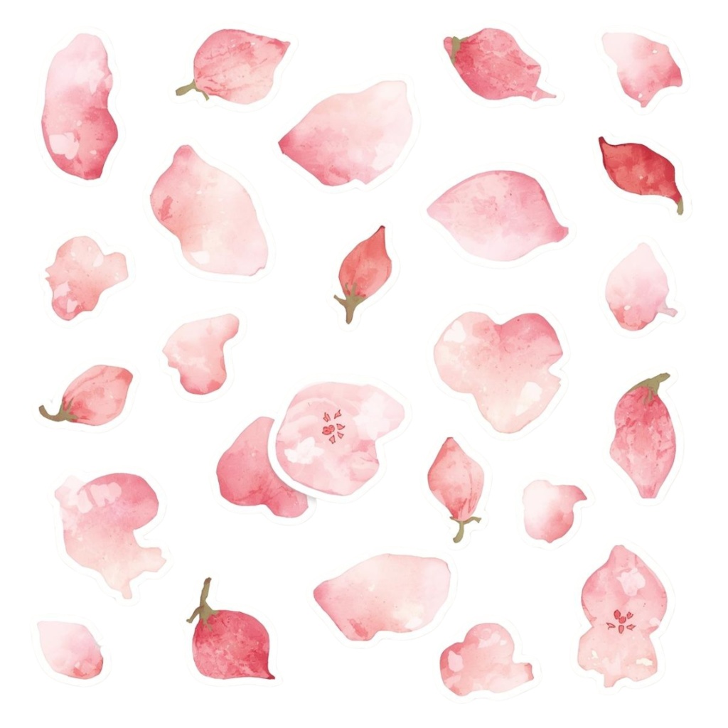 さしいパステル 花のかわいいクリップアート 20点セット【PNG・透過背景】