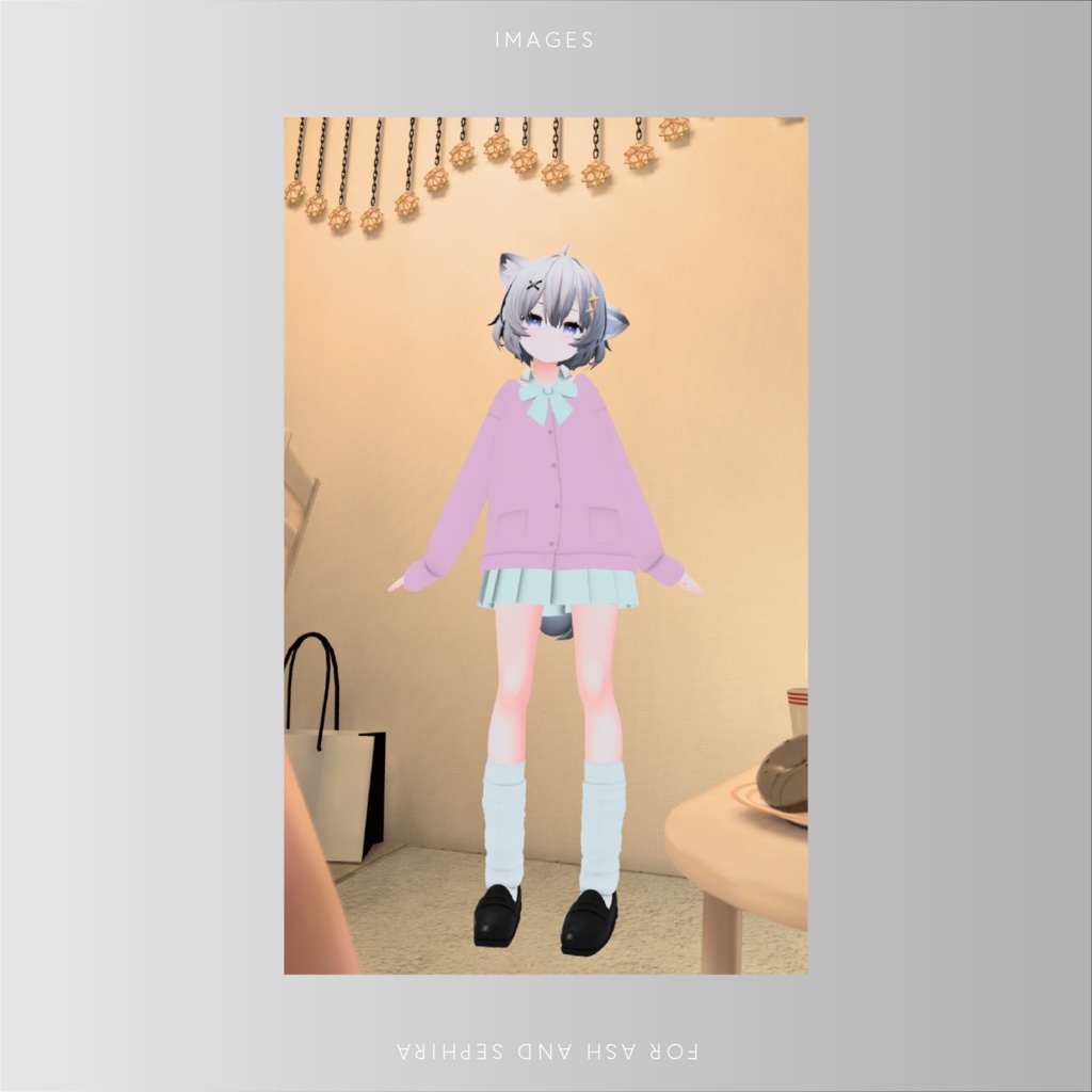 【アッシュ向け(セフィラ共通)】ギャル風制服&ルーズソックスセット