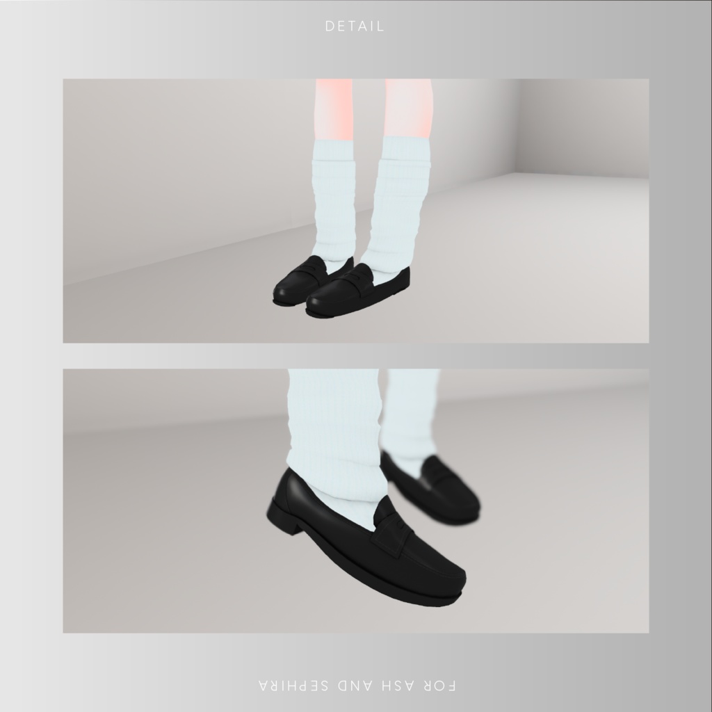 【アッシュ向け(セフィラ共通)】ギャル風制服&ルーズソックスセット