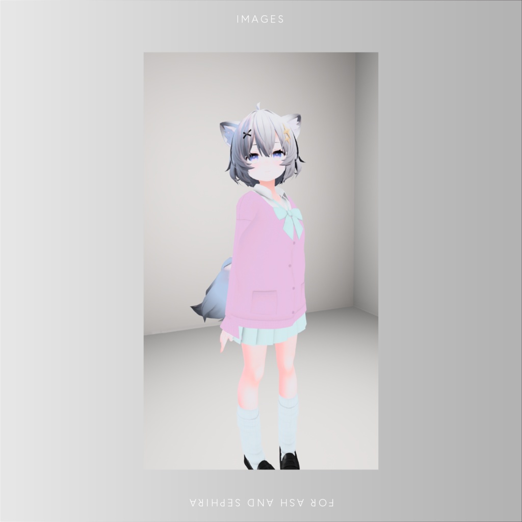 【アッシュ向け(セフィラ共通)】ギャル風制服&ルーズソックスセット