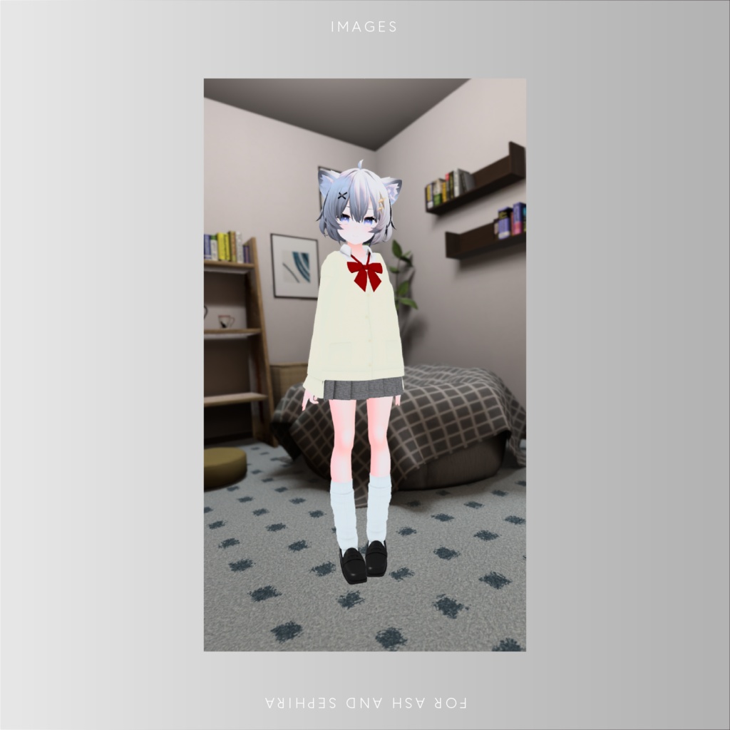 【アッシュ向け(セフィラ共通)】ギャル風制服&ルーズソックスセット