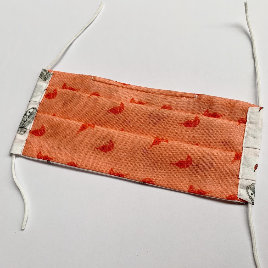 【アマビエ&アマエビ柄!】接触冷感素材 涼しい夏マスク ノーズワイヤー入り布マスク プリーツマスク 大人可愛い和風