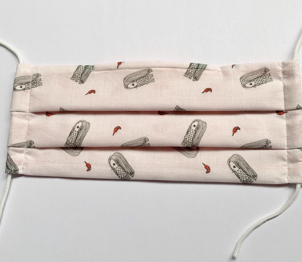 【アマビエ&アマエビ柄!】接触冷感素材 涼しい夏マスク ノーズワイヤー入り布マスク プリーツマスク 大人可愛い和風