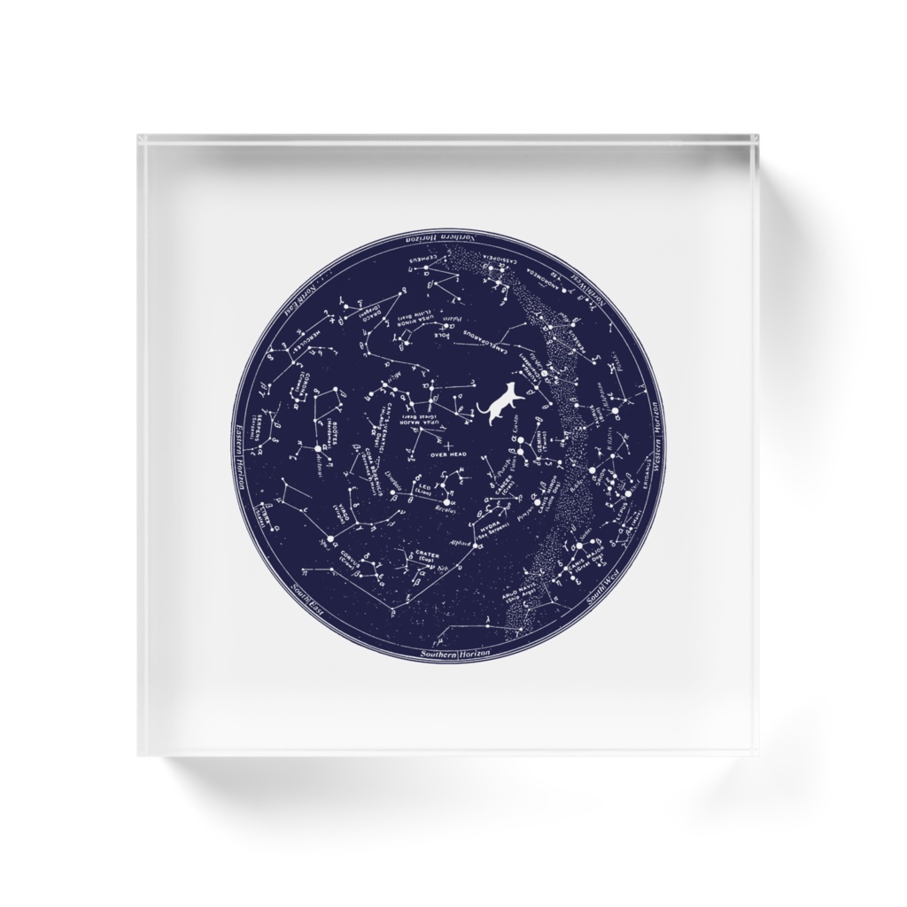 星図を散歩する猫 アクリルブロック