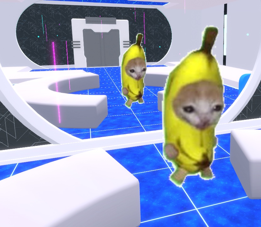 バナナキャットに追いかけられる風vrmアバター