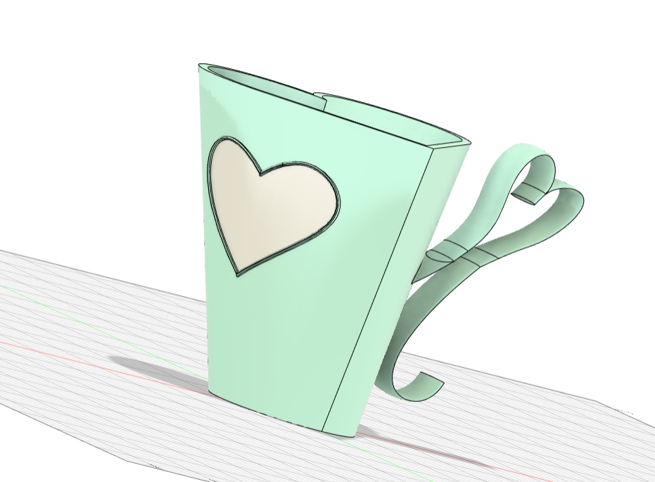 ハートなマグカップ 3Dモデル