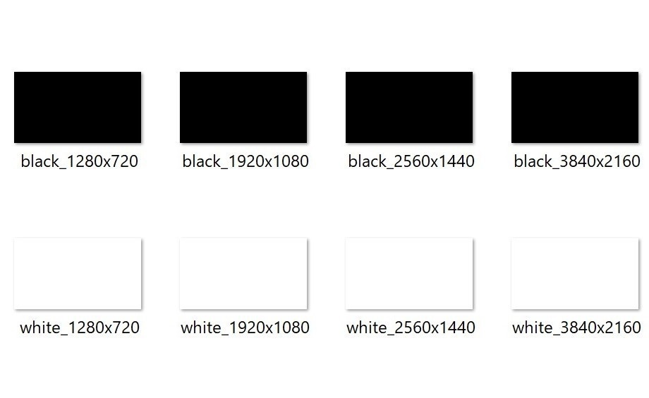 【真っ黒&真っ白背景画像】PNG・16:9・解像度4種セット