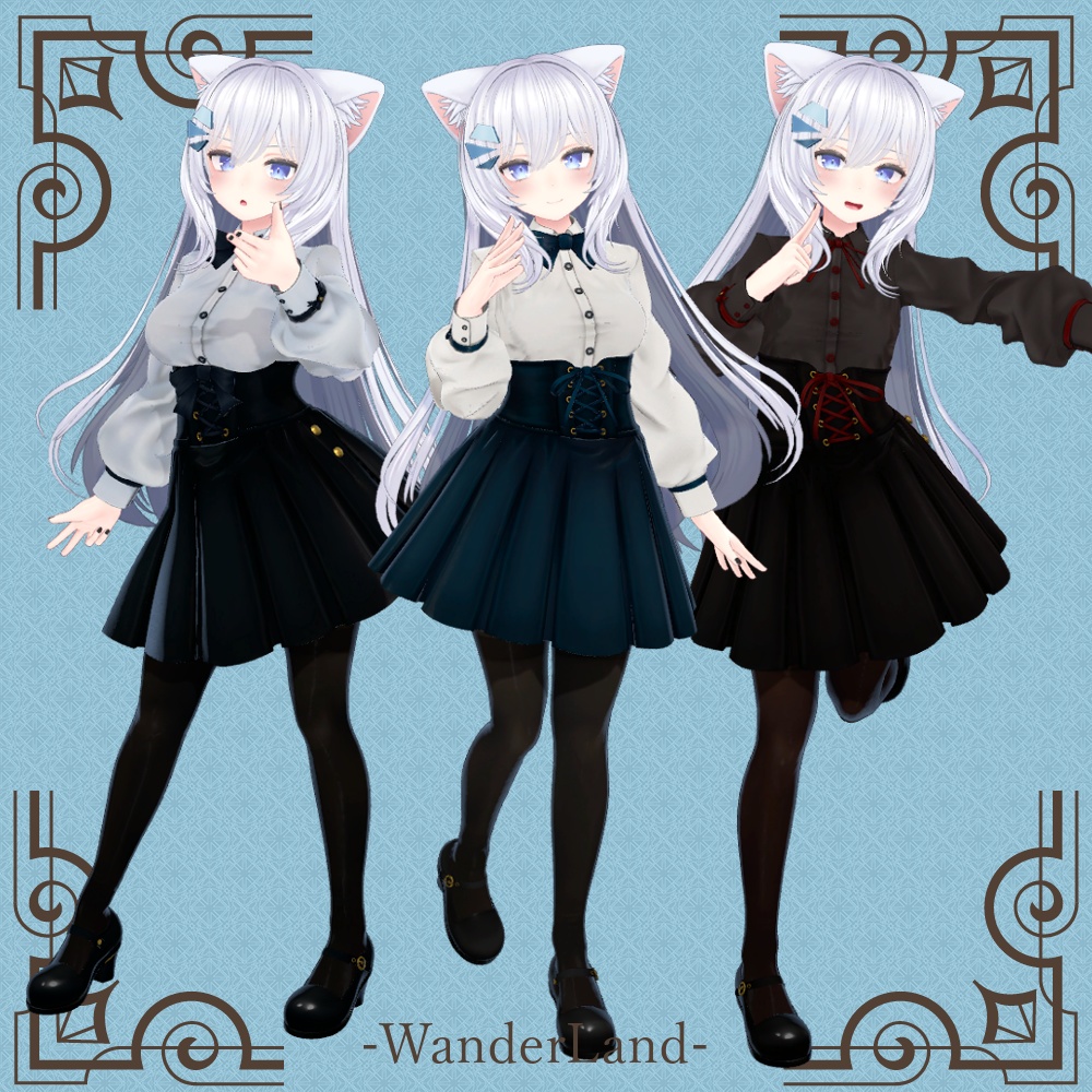 【12アバター対応】Corset Cream 【VRC想定衣装】