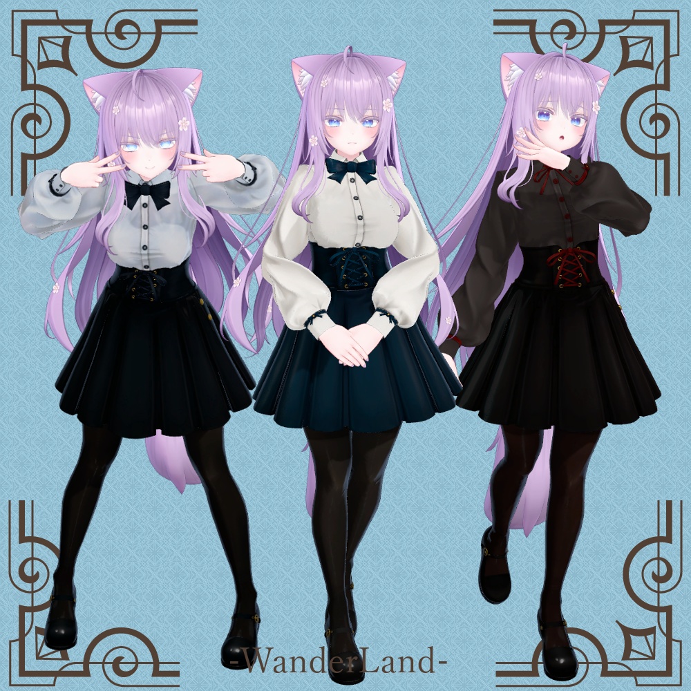 【12アバター対応】Corset Cream 【VRC想定衣装】