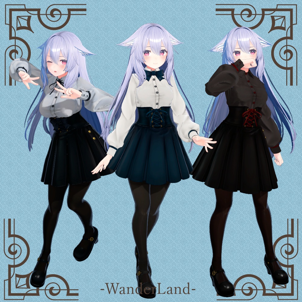 【12アバター対応】Corset Cream 【VRC想定衣装】