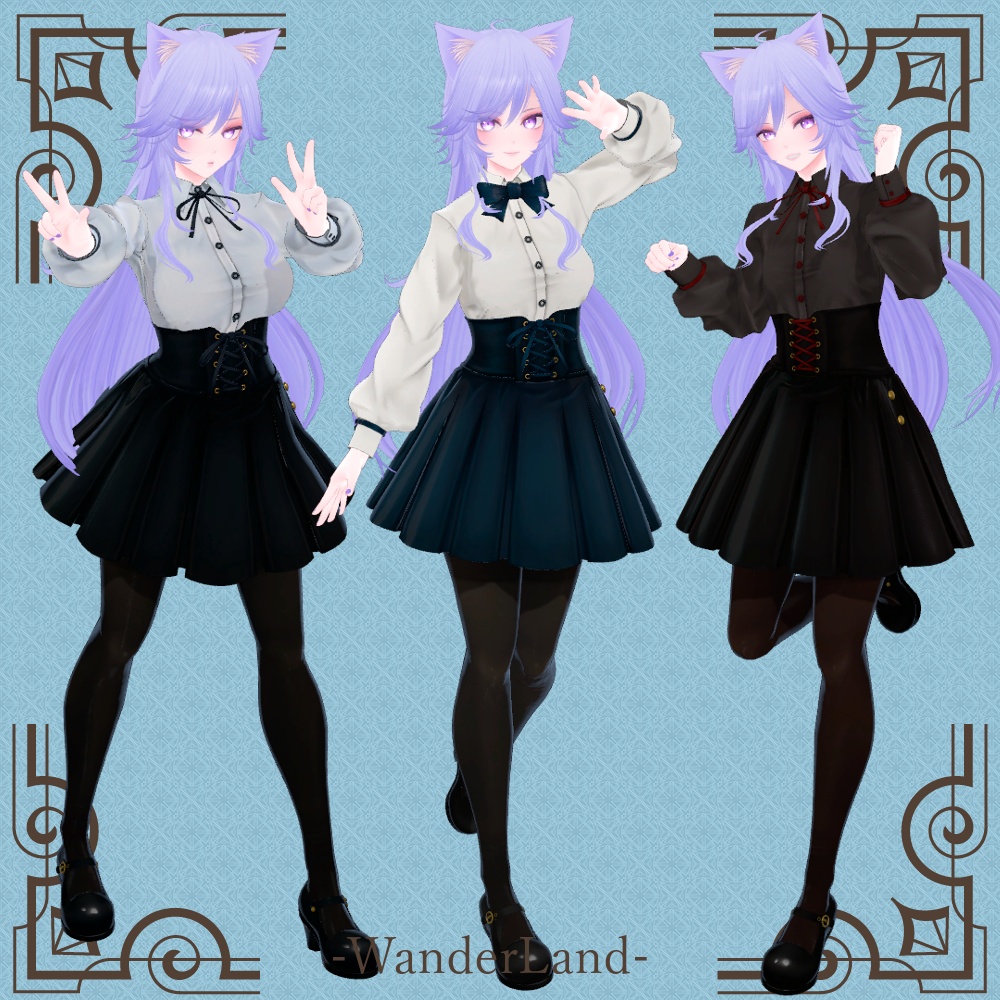 【12アバター対応】Corset Cream 【VRC想定衣装】