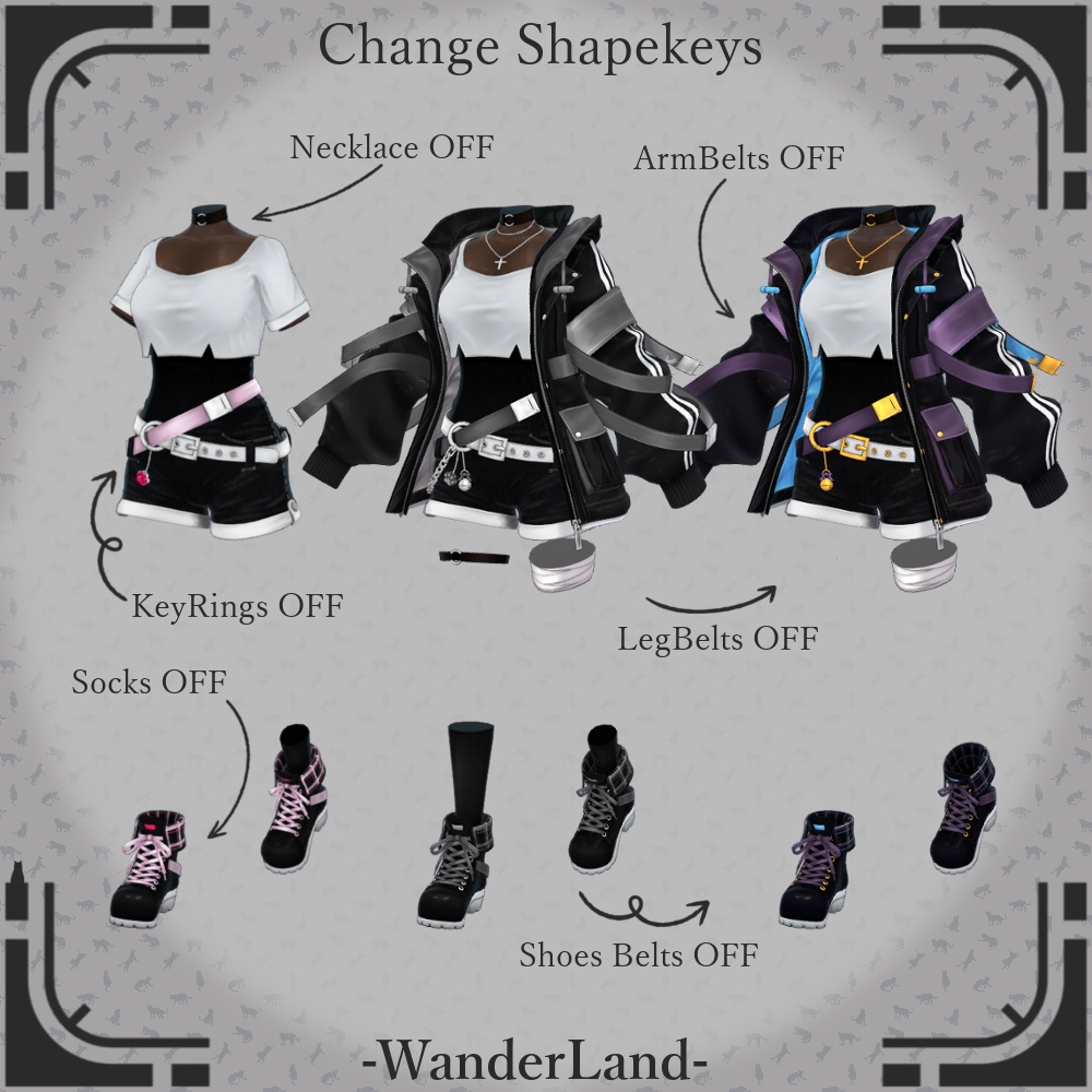 【7アバター対応】Catch The Belt【VRC想定衣装】