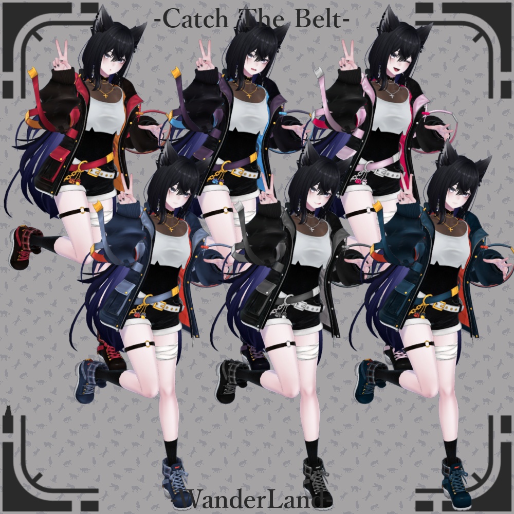 【7アバター対応】Catch The Belt【VRC想定衣装】