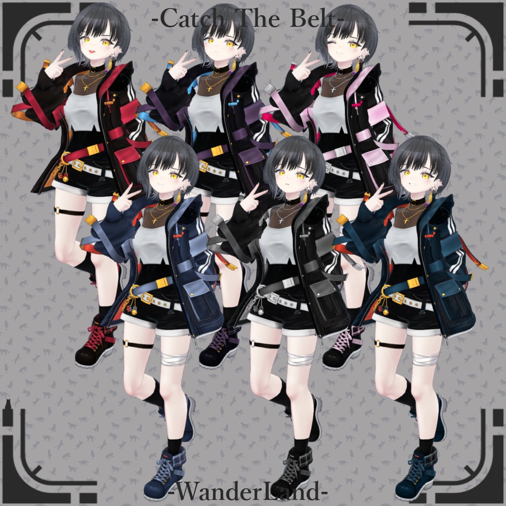 【7アバター対応】Catch The Belt【VRC想定衣装】
