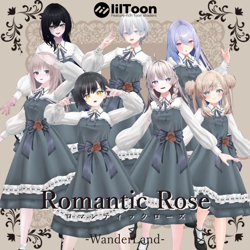 [7アバター対応] Romantic Rose [VRChat想定衣装]