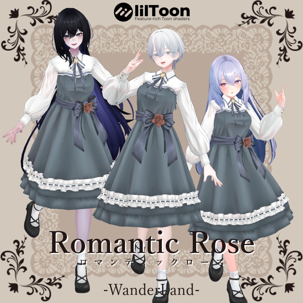 [3アバター対応] Romantic Rose [VRChat想定衣装]