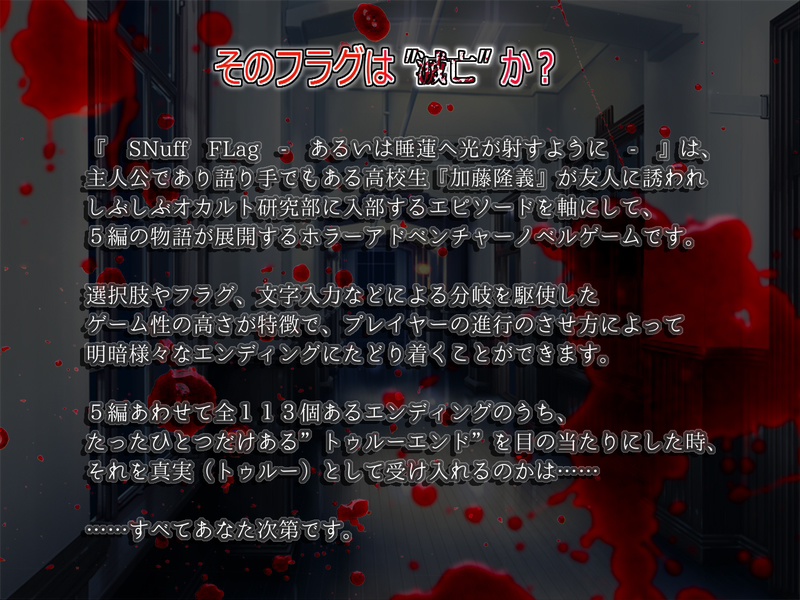 【本編】SNuff FLag - あるいは睡蓮へ光が射すように - 製品版(Windows対応・日本語テキスト)