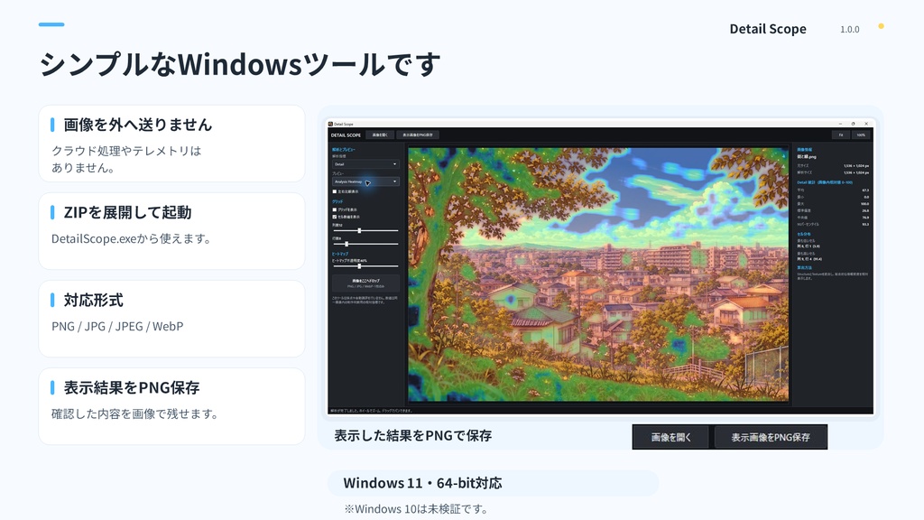 Detail Scope|画像の描き込みを可視化するWindowsツール