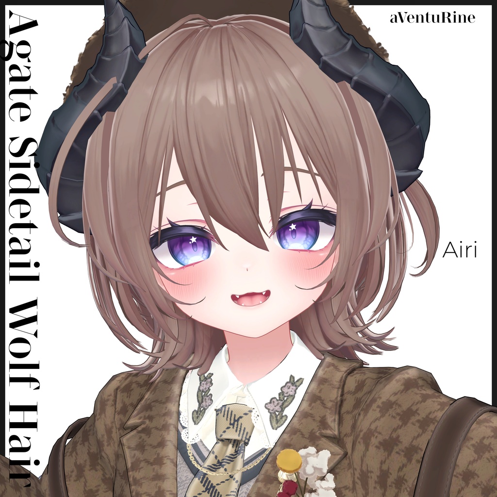 【1/25対応追加】Agate Sidetail Wolf Hair【9アバター対応】