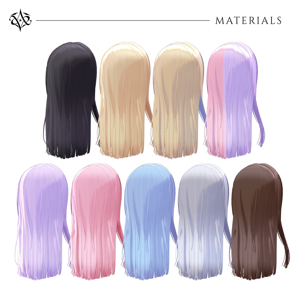 【Milltina&AZAMISAN対応追加】Spinel Long Straight Hair【5アバター対応】